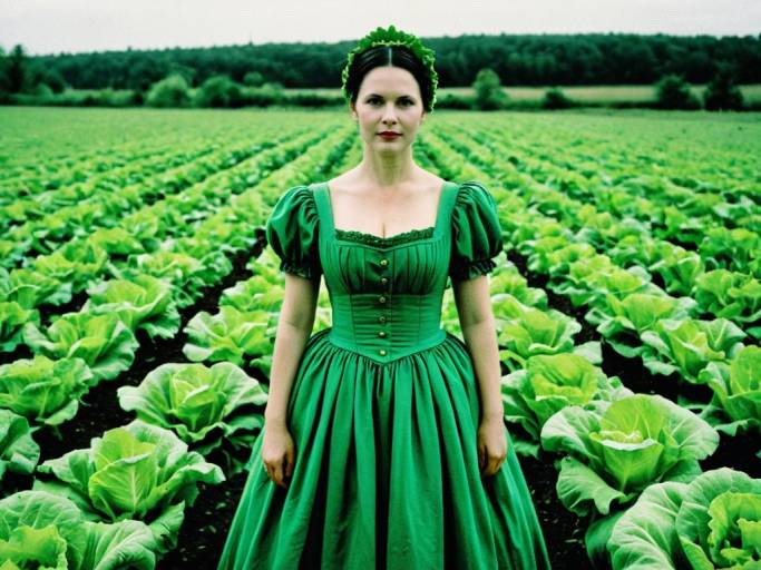 Whimsical Lettuce Dress Face Swap