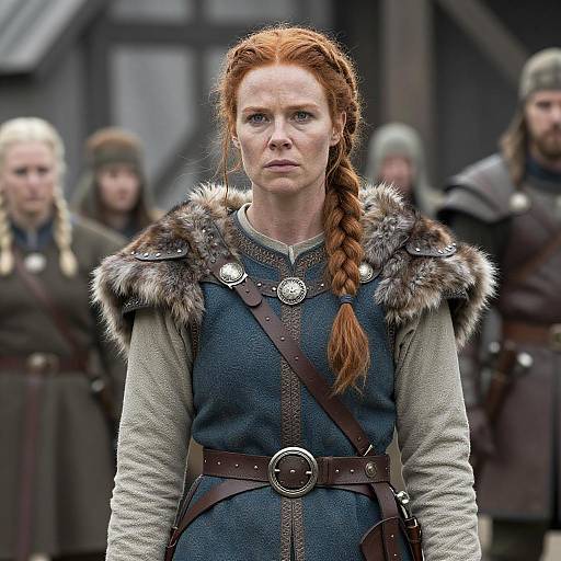 Red-Haired Woman in Viking Costume