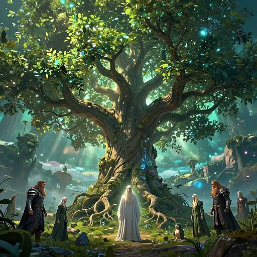 Vibrant Mythical Yggdrasil Realms