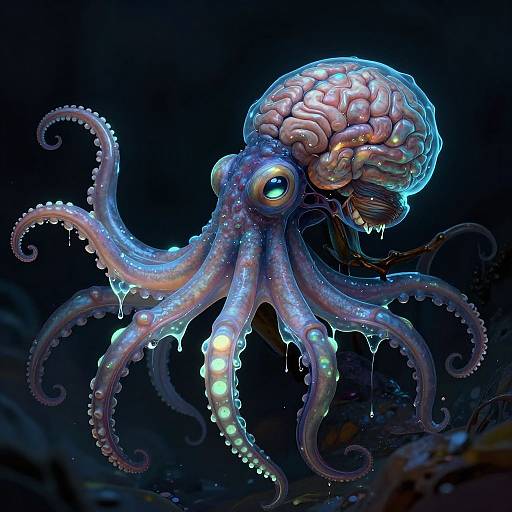 Bio-luminescent Cephalopod-Insect Creature