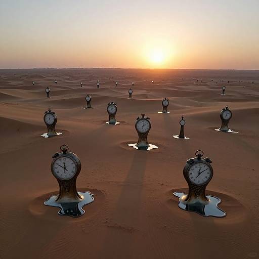 Surreal Desert of Melting Timepieces