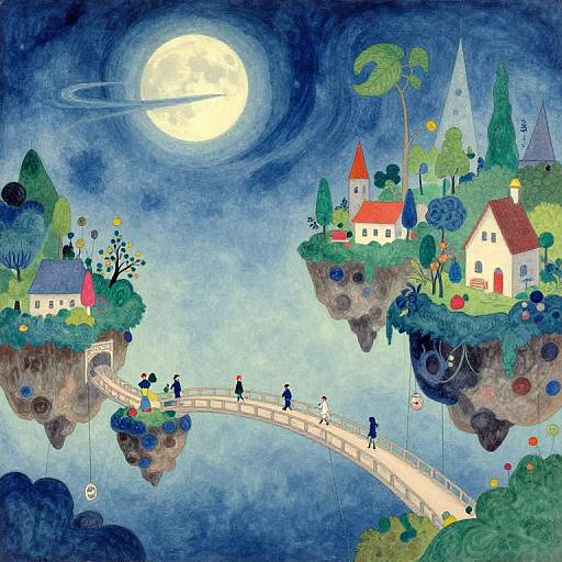 Dreamlike Floating Islands with Celestial Glow