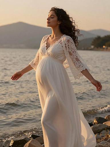Golden Hour Maternity Fashion Portrait
