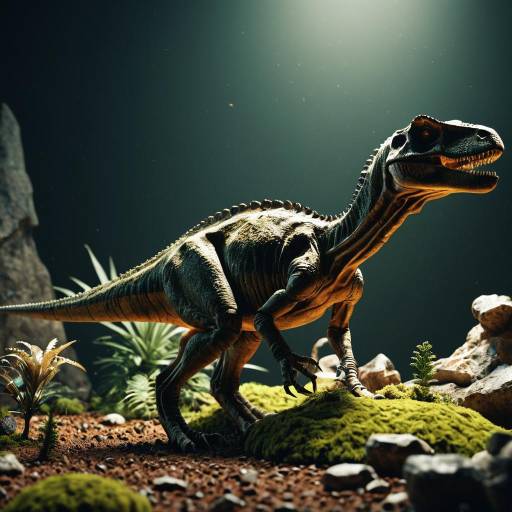 3D Render of Theropod Dinosaur in Prehistoric Setting 3D Render of Theropod Dinosaur in Prehistoric Setting