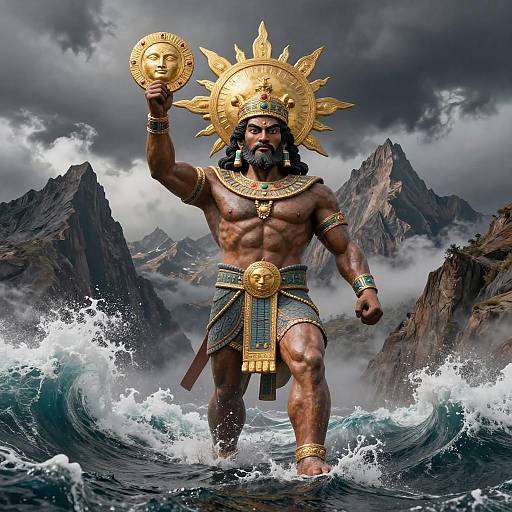 Proud Incan Sun God by Andes Peaks