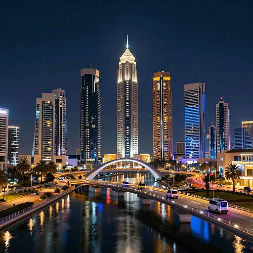 Neom Futuristic Nighttime Skyline