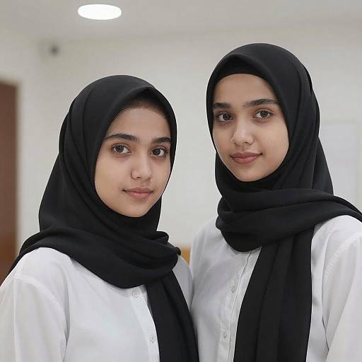 Portrait of Two Young Women in Hijabs