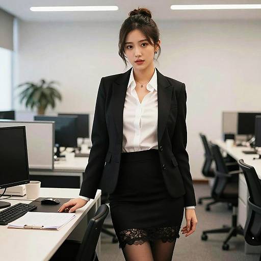 Elegant Office Lady in High Resolution