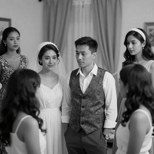 Intimate Black and White Group Portrait