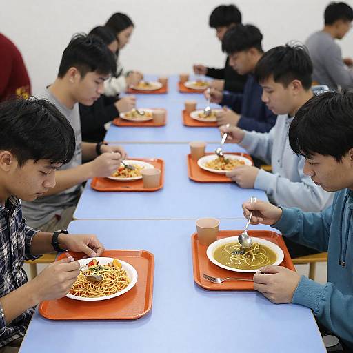 Casual Dining at a Blue Table