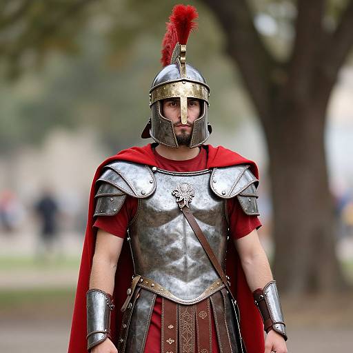 Roman Gladiator Costume Portrait Outdoors