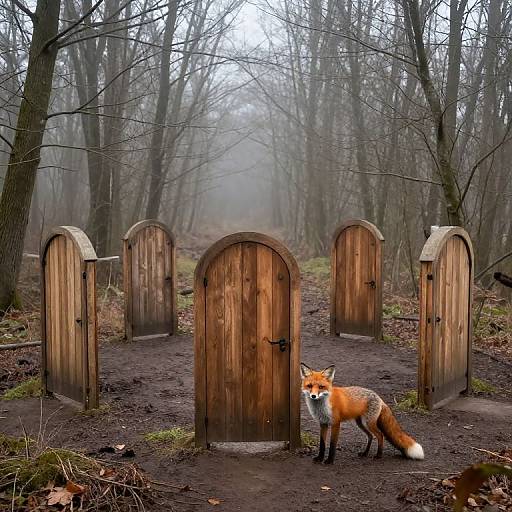 Fox Before Mystical Forest Portals