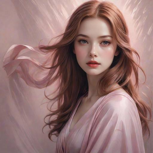 Portrait of Woman with Flowing Red Hair