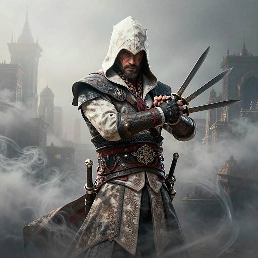 Weathered Hooded Assassin Cosplay Portrait