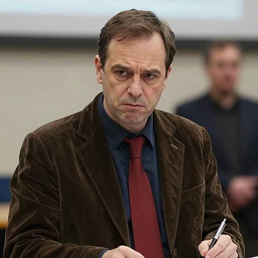 Serious Man in Corduroy Jacket Portrait