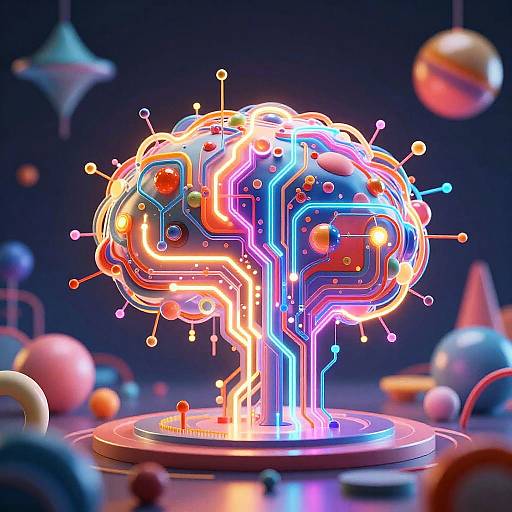 Futuristic AI Neural Network Art