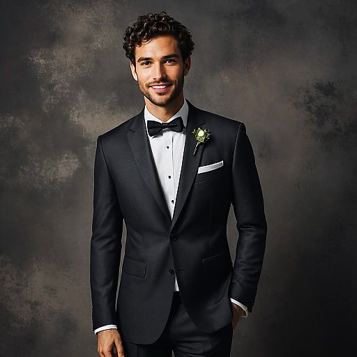 Smiling Groom in Charcoal Suit
