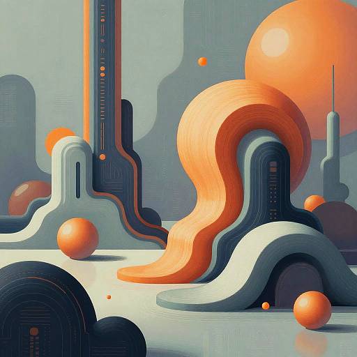 Surreal Cybernetic Abstract Landscape