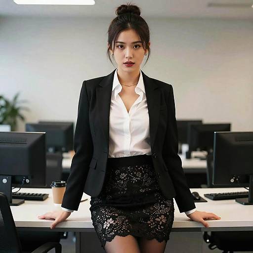 Professional Office Woman in Stylish Outfit