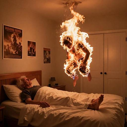 Dramatic Bedroom Blaze Capture