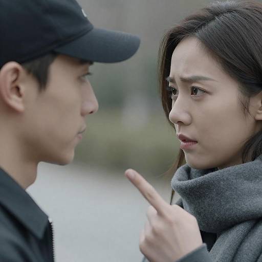 Close-Up Portrait of Two Intense Faces