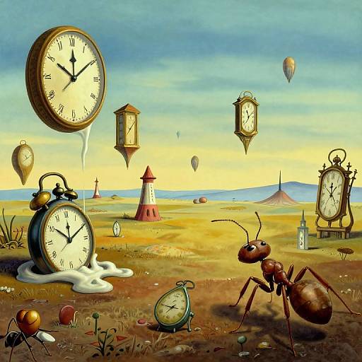 Surreal Ant's View of Dreamlike Landscape