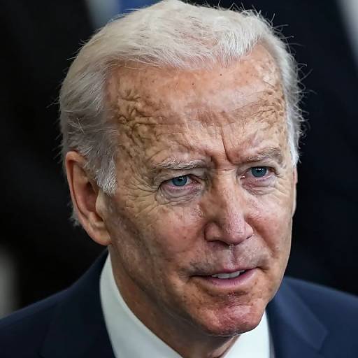 Photograph of an elderly man with white hair, wrinkled skin, blue eyes, and a slight smile, wearing a black suit and white shirt,