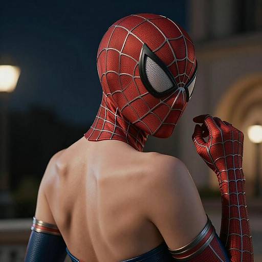 Spiderwoman Back-View Night Portrait Hasselblad Hotel