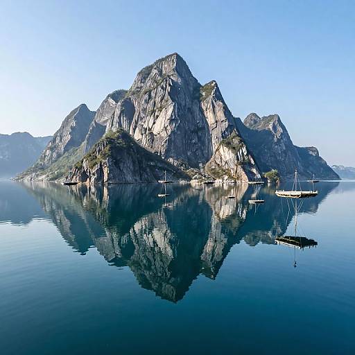 Surreal Seascape with Floating Platforms