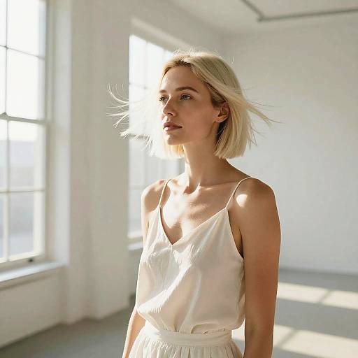 Minimalist Platinum Blonde Portrait