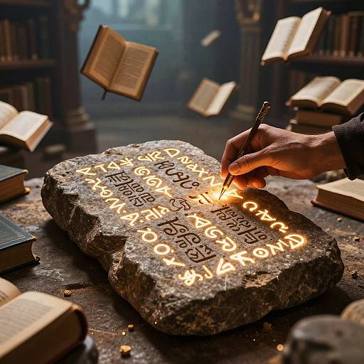 Mystical Ancient Runes and Library