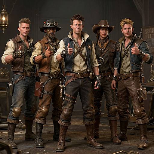 Steampunk Craftsmen Group Portrait