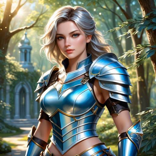 Young Warrior in Enchanted Park Setting