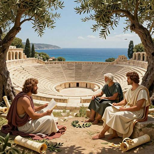 Ancient Greek Amphitheater by the Sea