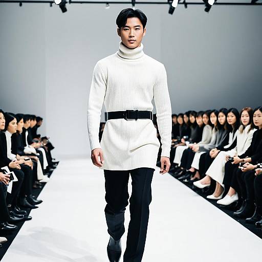 Minimalist Fashion Week Asian Male Model