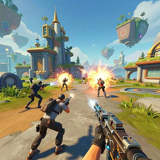 Unreal Fortnite Fast-Paced Battle Scene