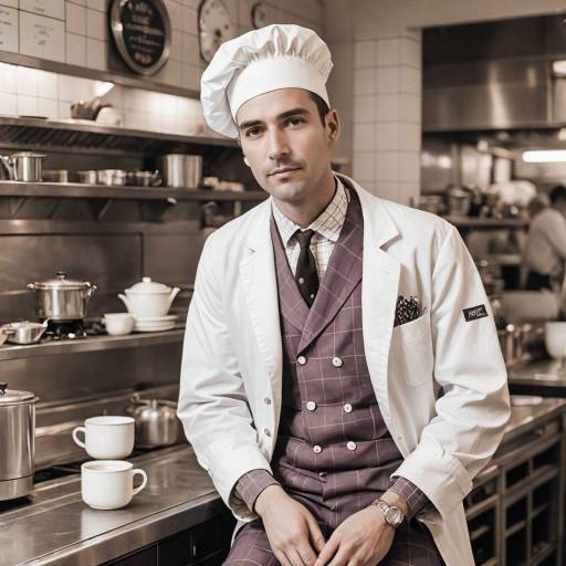 Male Chef in Vintage Kitchen