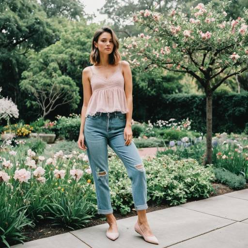 Chic Woman in Botanical Garden Style