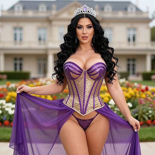 Glamorous Woman in Sparkly Corset