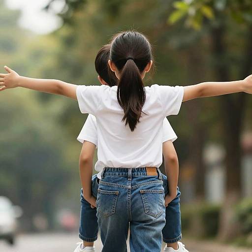 Shoulder Carry Couple in Denim