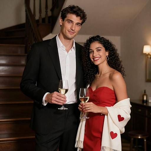 Elegant Couple in Dimly Lit Room