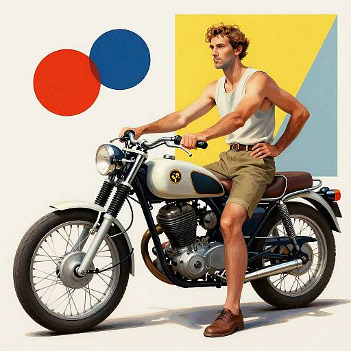 Futurist Motorcycle Illustration Pop Art