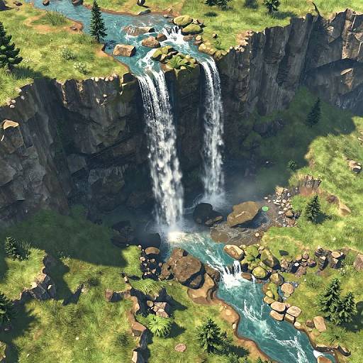 Top-Down Waterfall Terrain Builder