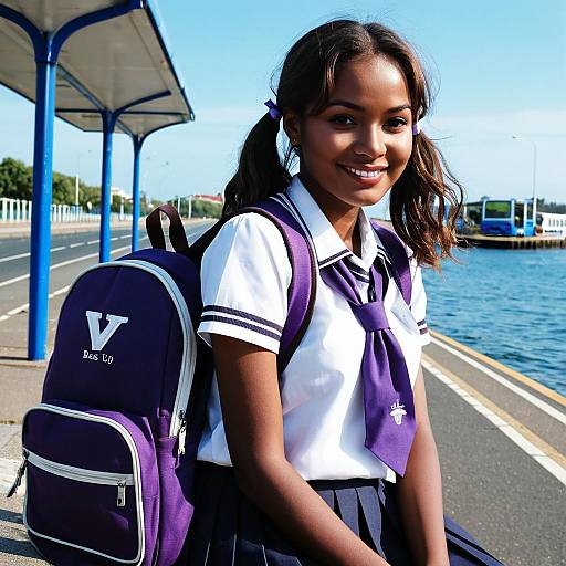 Schoolgirl Portrait by the Sea