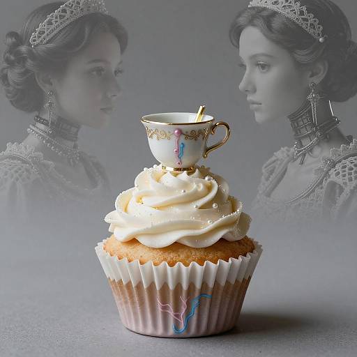 Victorian Porcelain Cupcake Automaton Portrait