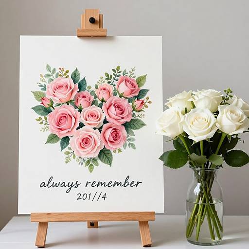 Pastel Floral Heart Tribute Display