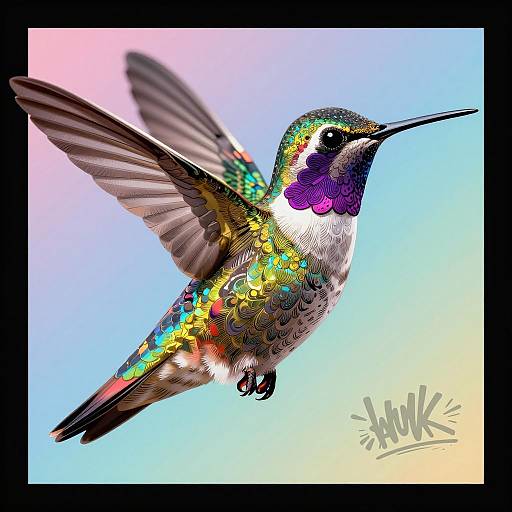 Surreal Hummingbird in Fantasy Style