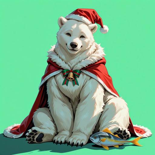 Geriatric Polar Bear in Festive Attire Geriatric Polar Bear in Festive Attire