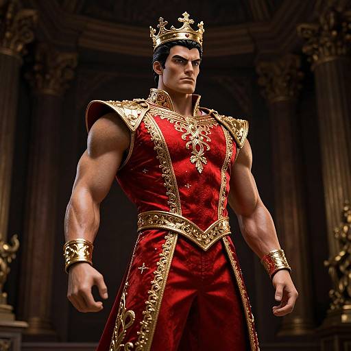 Regal Mannequin in Red and Gold Costume