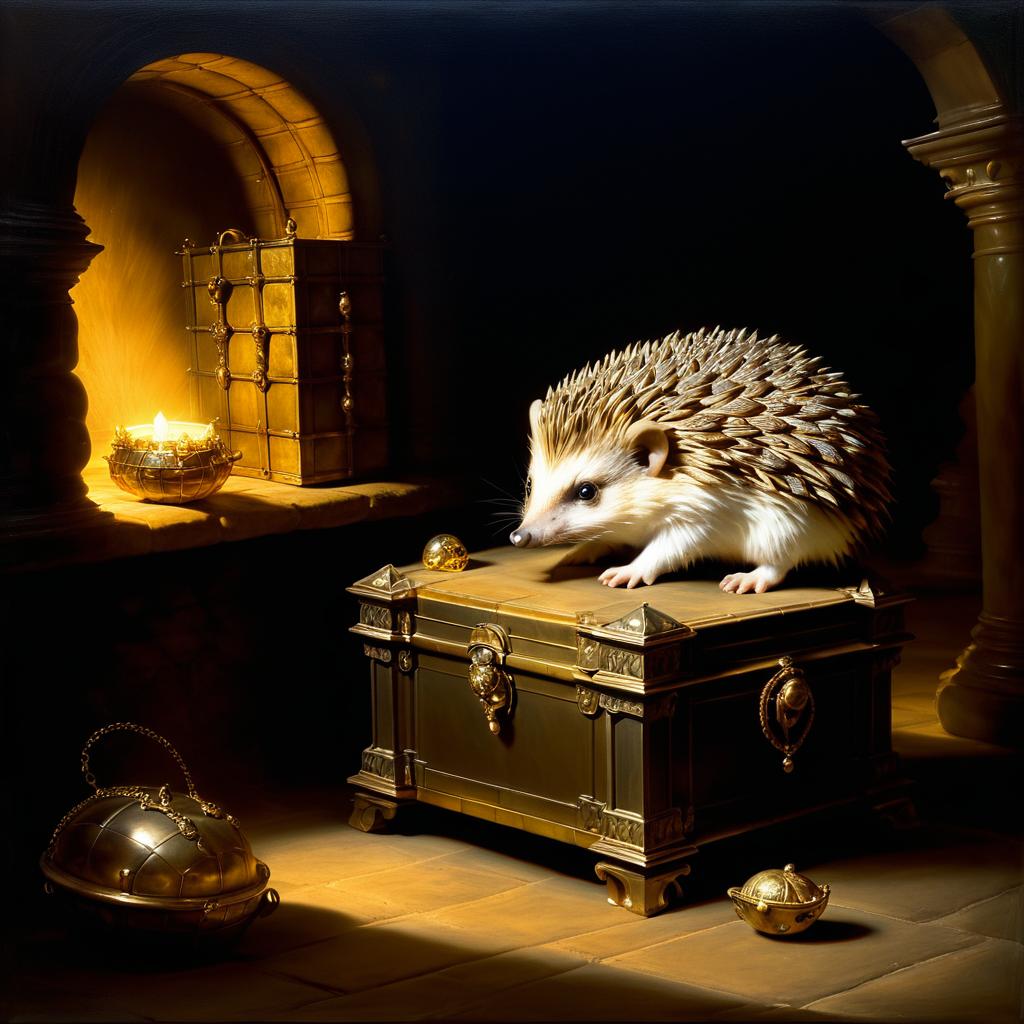 Hedgehog Guardian of Treasure Chest